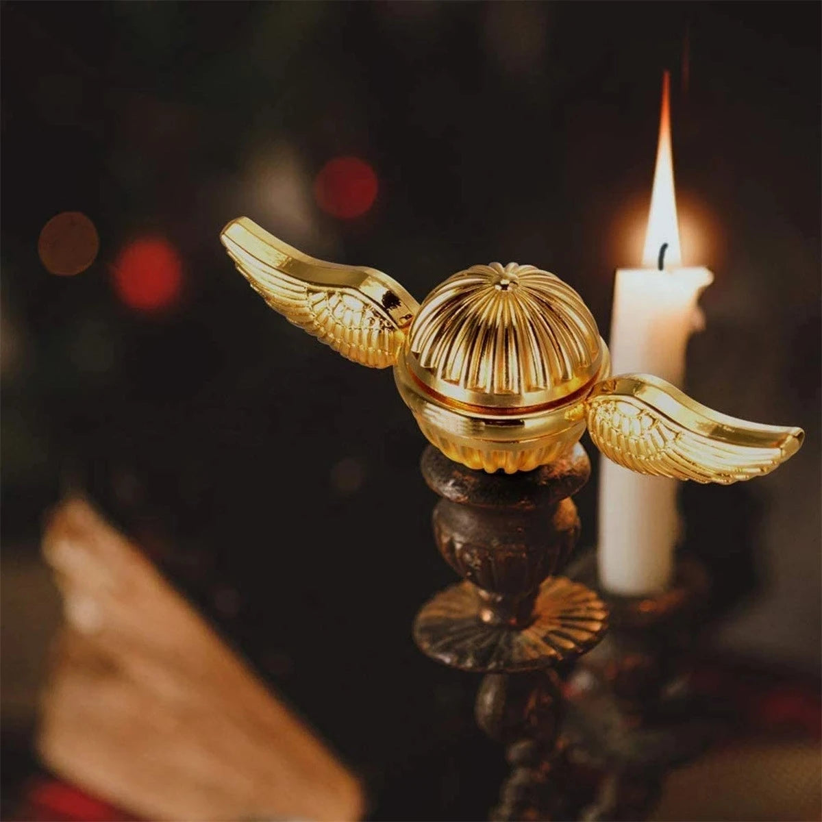 Premium Metal Angel Wings Fidget Spinner - Golden Snitch Design