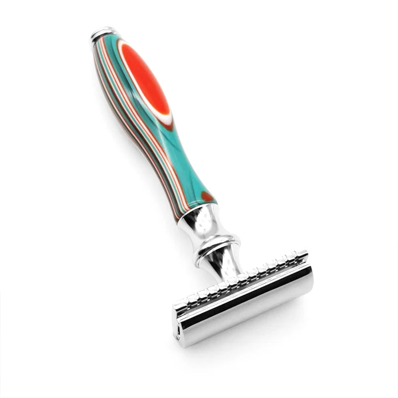 Double Edge Safety Razor for Men And Women with 5 Platinum Coated Blades Reusable Travel Essential Men's Razor