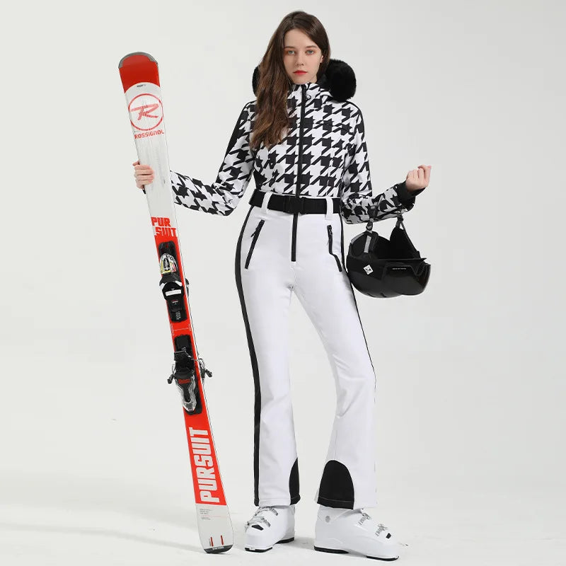 Ski Suit for Women, Jumpsuit, Thermal, Thicken, Waterproof, Windproof, Outdoor Sport Wear, Snowboard, Mountain, New, Winter