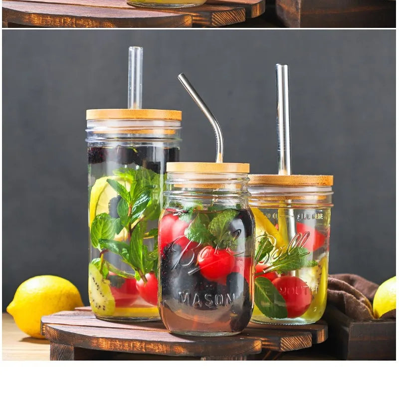 Mason Jars with Lids, Wide Mouth Glass Jars for Canning, Centerpieces, Pickling, Storage, Food Meal Prep, Salad, Jam