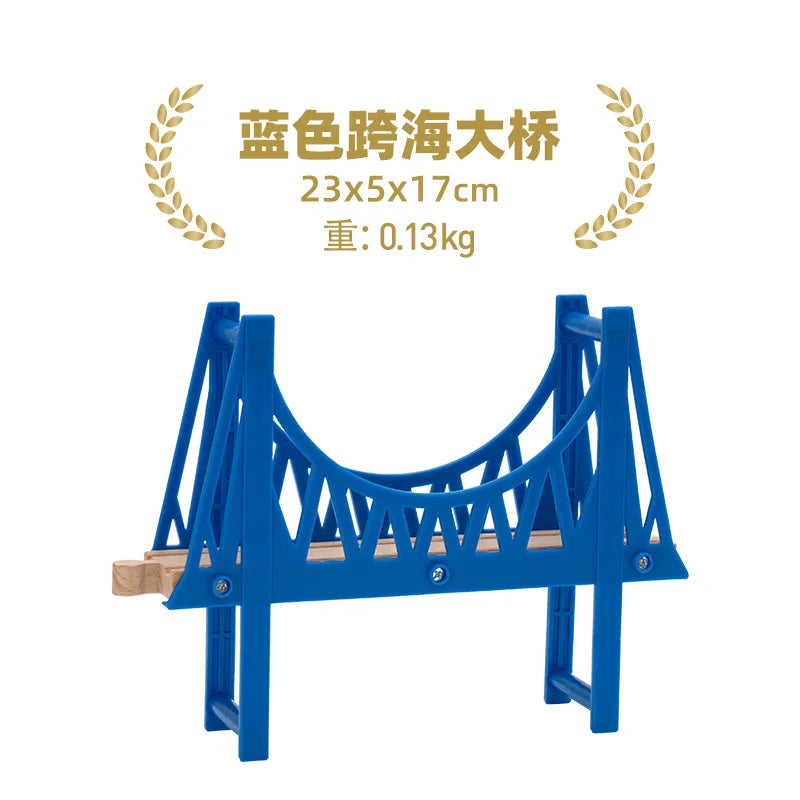 Wooden Train Track Accessories Wood Railway Track Train Station Bridge Tunnel Compatible All Brands Wooden Track Toys