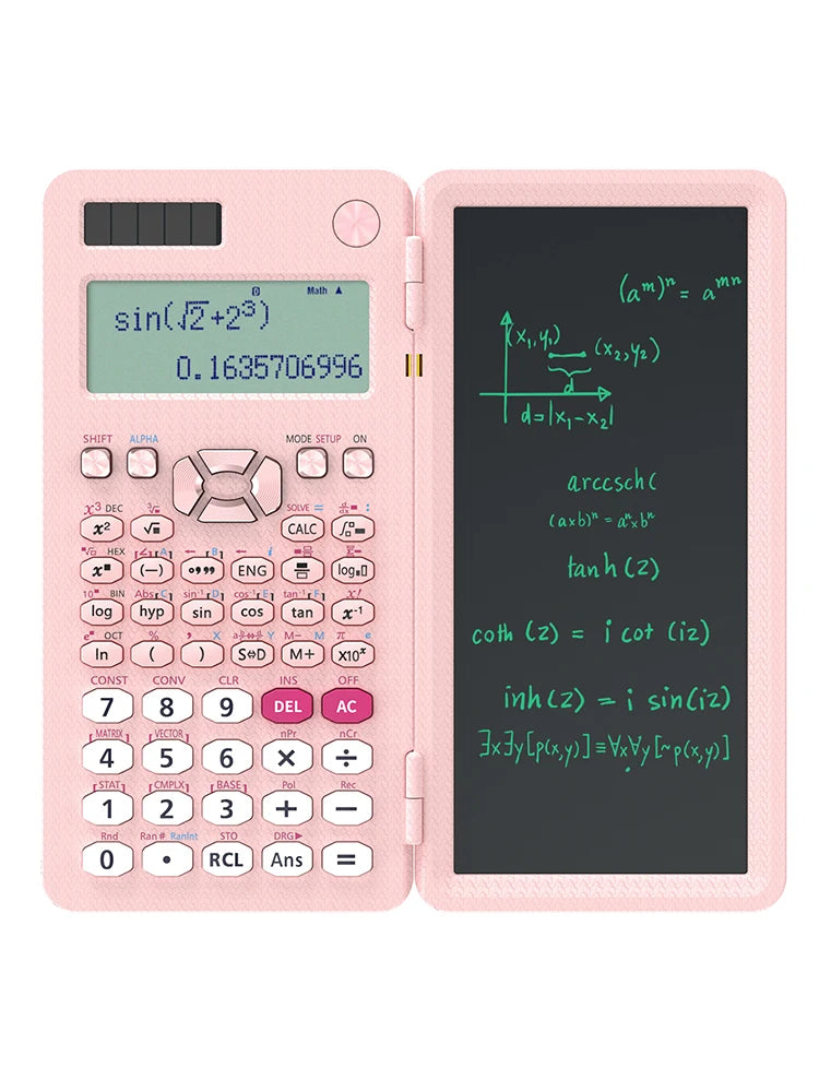 Solar Scientific Calculator - 417 Functions LCD Notepad - Professional Foldable Calculator for Students
