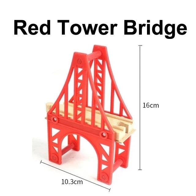 All kinds of Wooden Train Tracks Accessories Beech Wood Railway Tracks Wooden Bridge Tunnel fit for Wood Tracks Toys for Kids