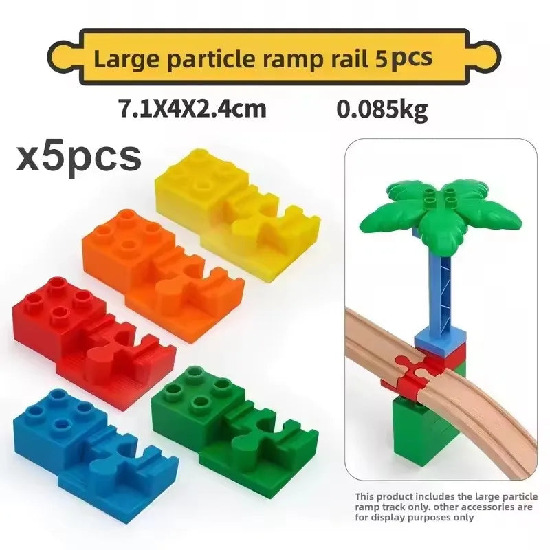 Kids Railway Toys Wooden Train Track Accessories Universal Plastic Blocks Clips Connectors Adapters fit for Brand Wooden Tracks