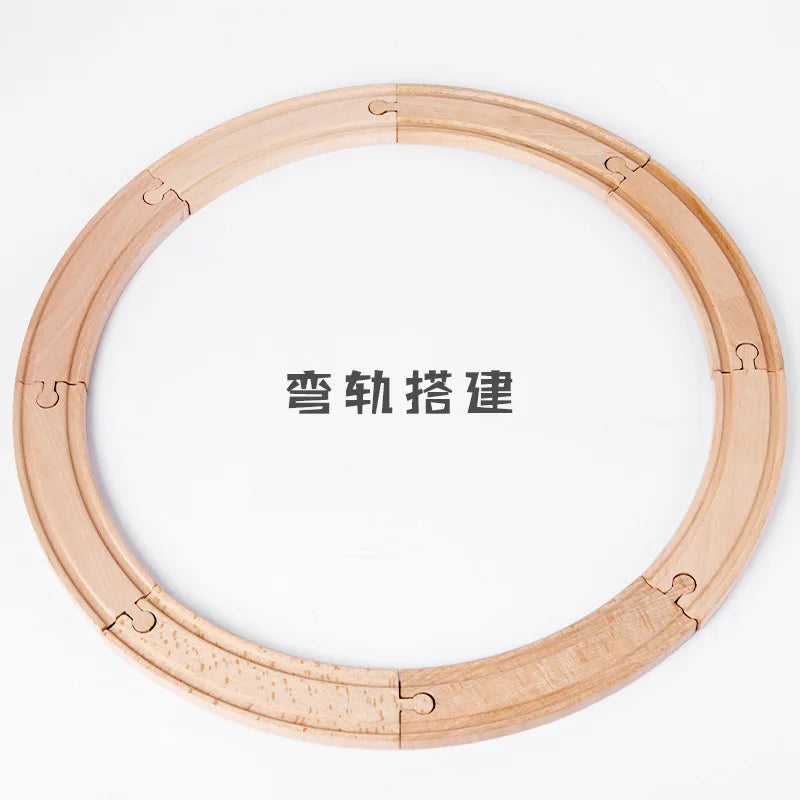 Wooden Train Track Accessories Universal Wooden Railway Tracks Bridge Parts Adapters Fit for All Brand Train Toys Birthday Gifts