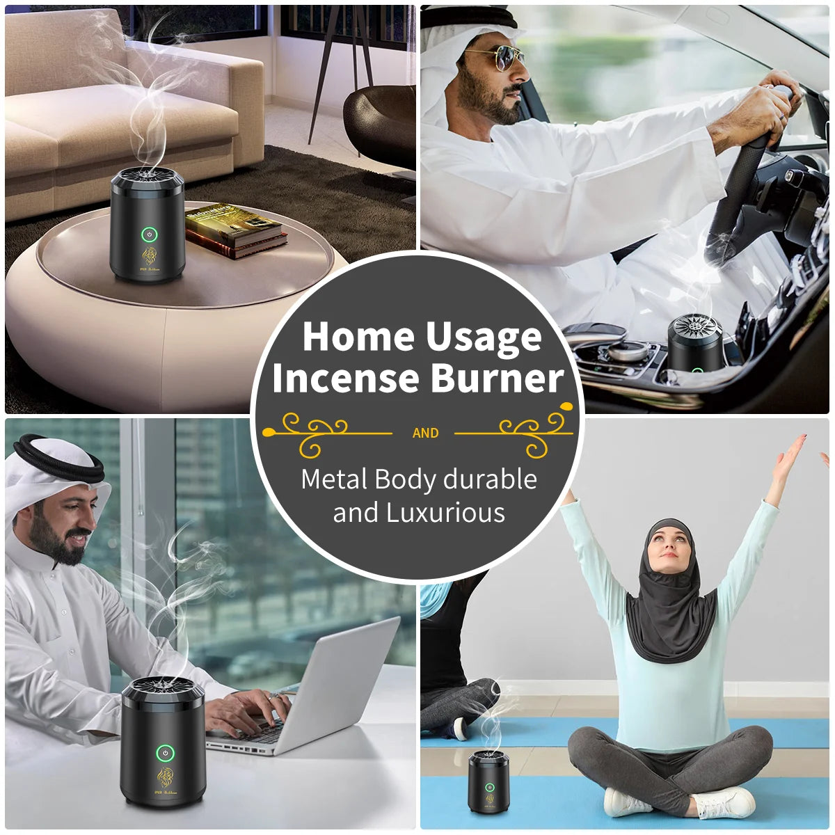 Portable mini Electric Incense Burner Oud Arabic Bakhoor Aroma Diffuser Arabian Rechargeable Incense Holder