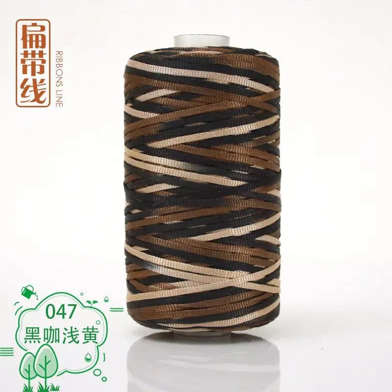 Flat line ice silk ice hemp bright silk hollow light body line summer sun hat hand-woven diy hook bag slipper cushion