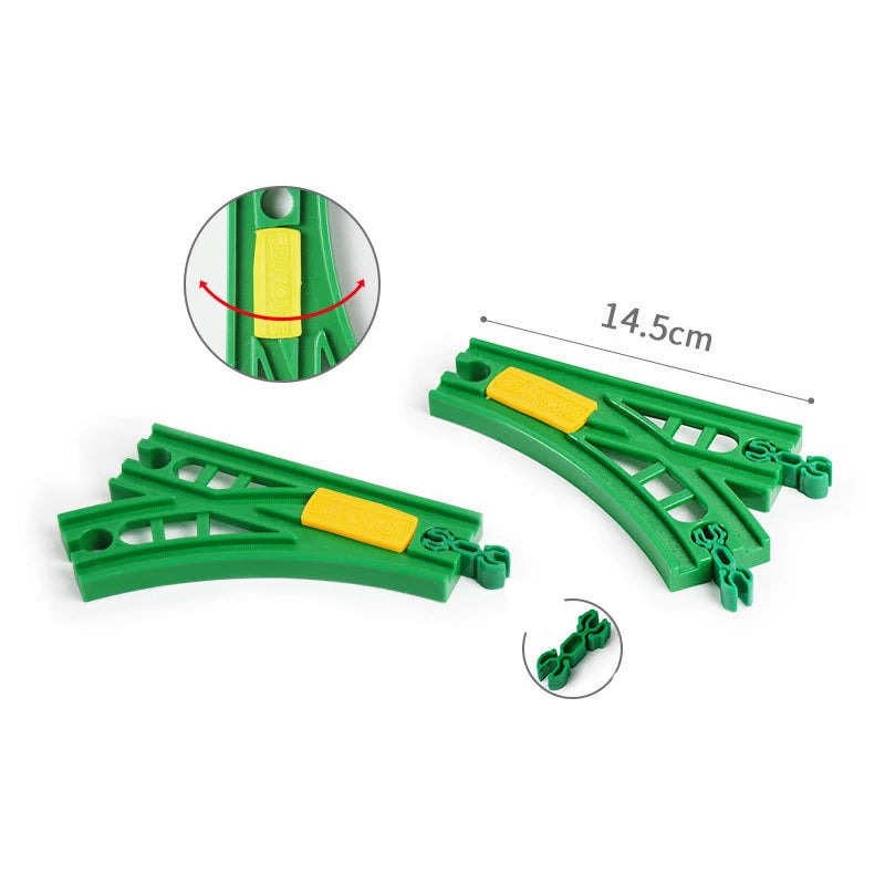 Wooden Train Track Accessories Universal Wooden Railway Tracks Bridge Parts Adapters Fit for All Brand Train Toys Birthday Gifts