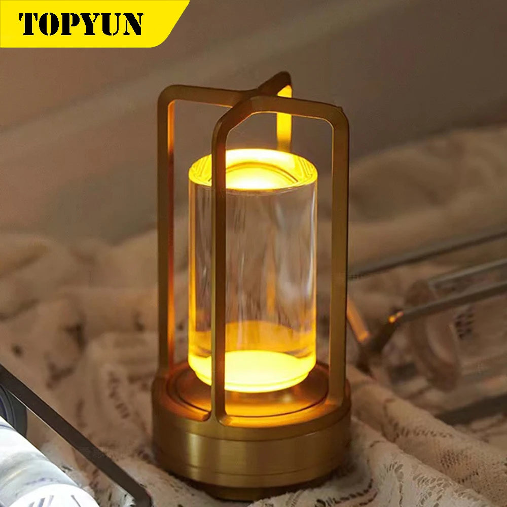 Rechargeable LED Crystal Table Lamp - Touch Control Bedside Night Light