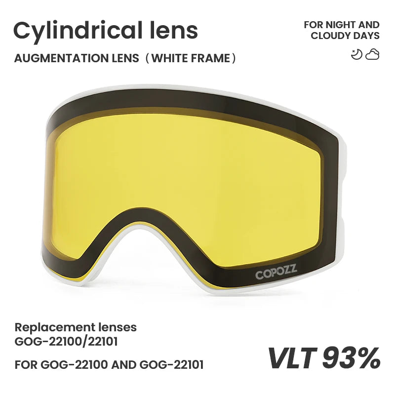 COPOZZ 22101 and 22100 Ski Goggles Magnetic Replacement Lenses Spherical lens and Cylindrical lens