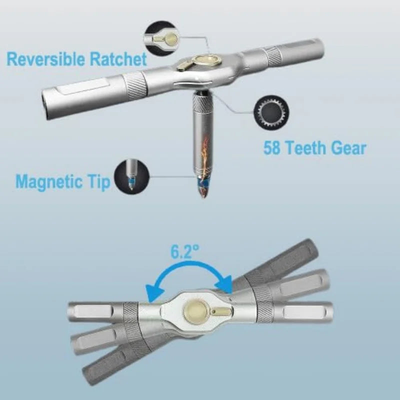 24 in 1 Ratchet Screwdriver Set Magnetic Precision Bits with Detachable Handle & Case Multi-Purpose Mini Screwdriver Kit