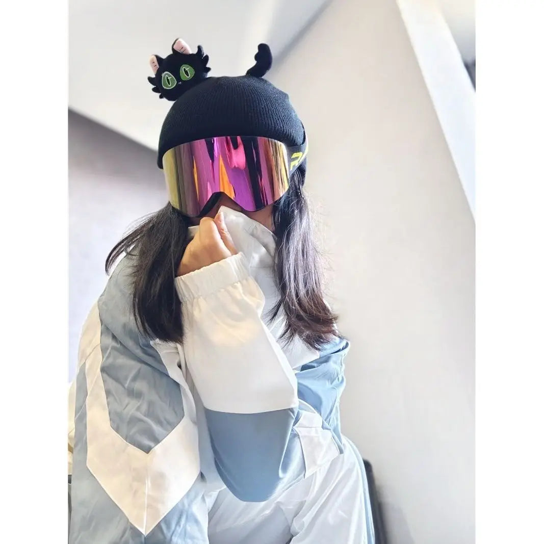 Ski Helmet Cover Cat Ears Rabbit Ears Funny Single and Double Board Warm Ski Helmet Cover for Men and Women