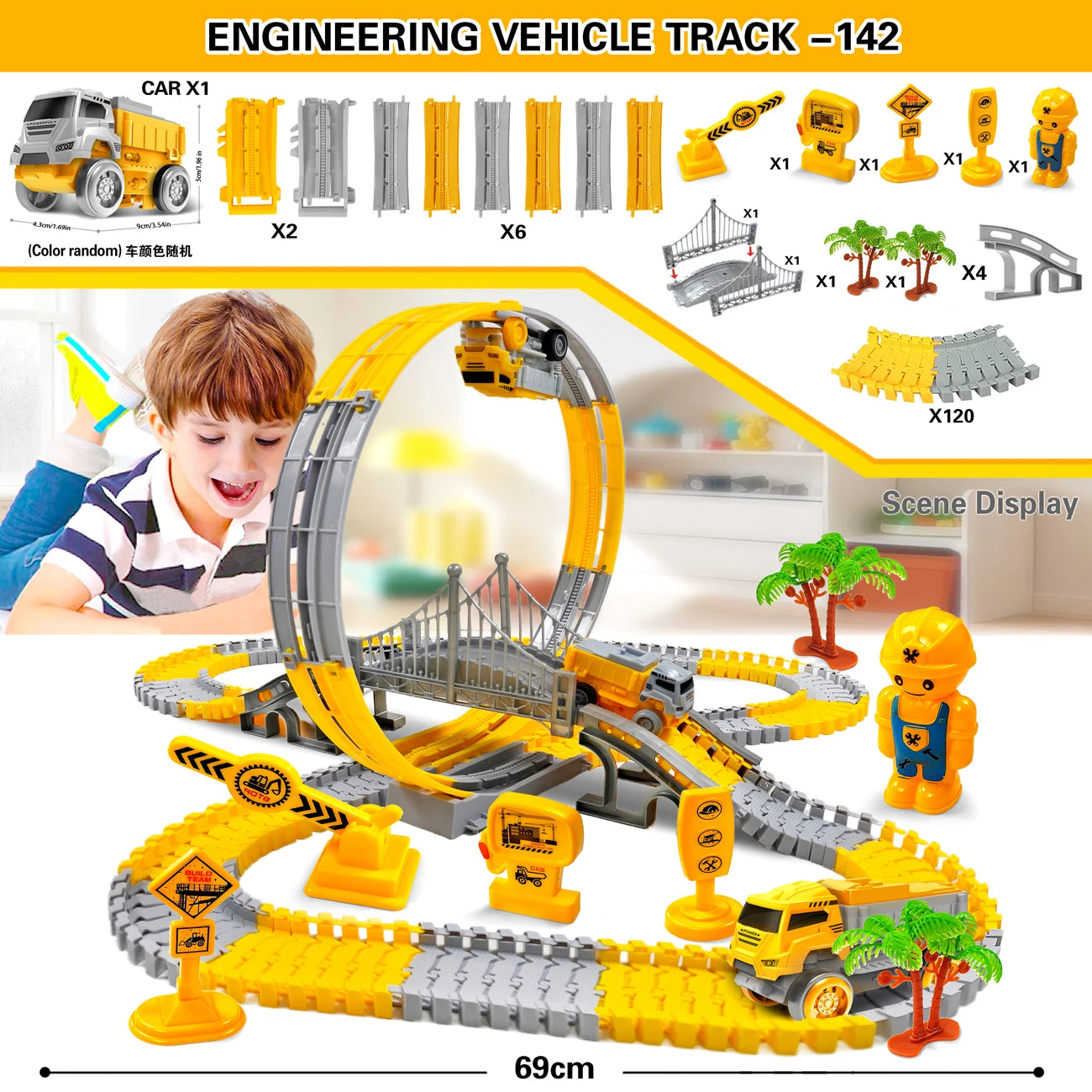 Premium Magic Climbing Track Set - Educational Engineering Car Toy