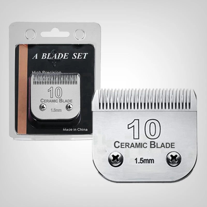 10# Detachable Dog Pet Cat A5 Clipper Blade Compatible With Most Andis, Oster, Wahl KM 10 Clippers，Ceramic & Carbon Steel Blade