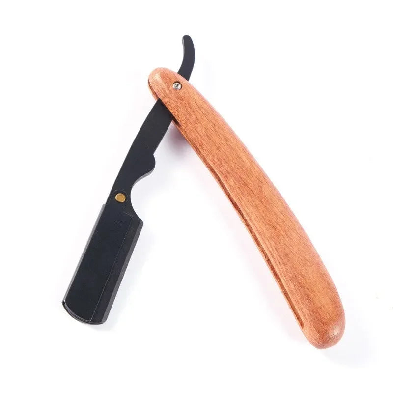 Men's Professional Barber Razor Pear Flower Wood Manual Folding Shaving Shave Stainless Steel Straight Razor Beard trimmer
