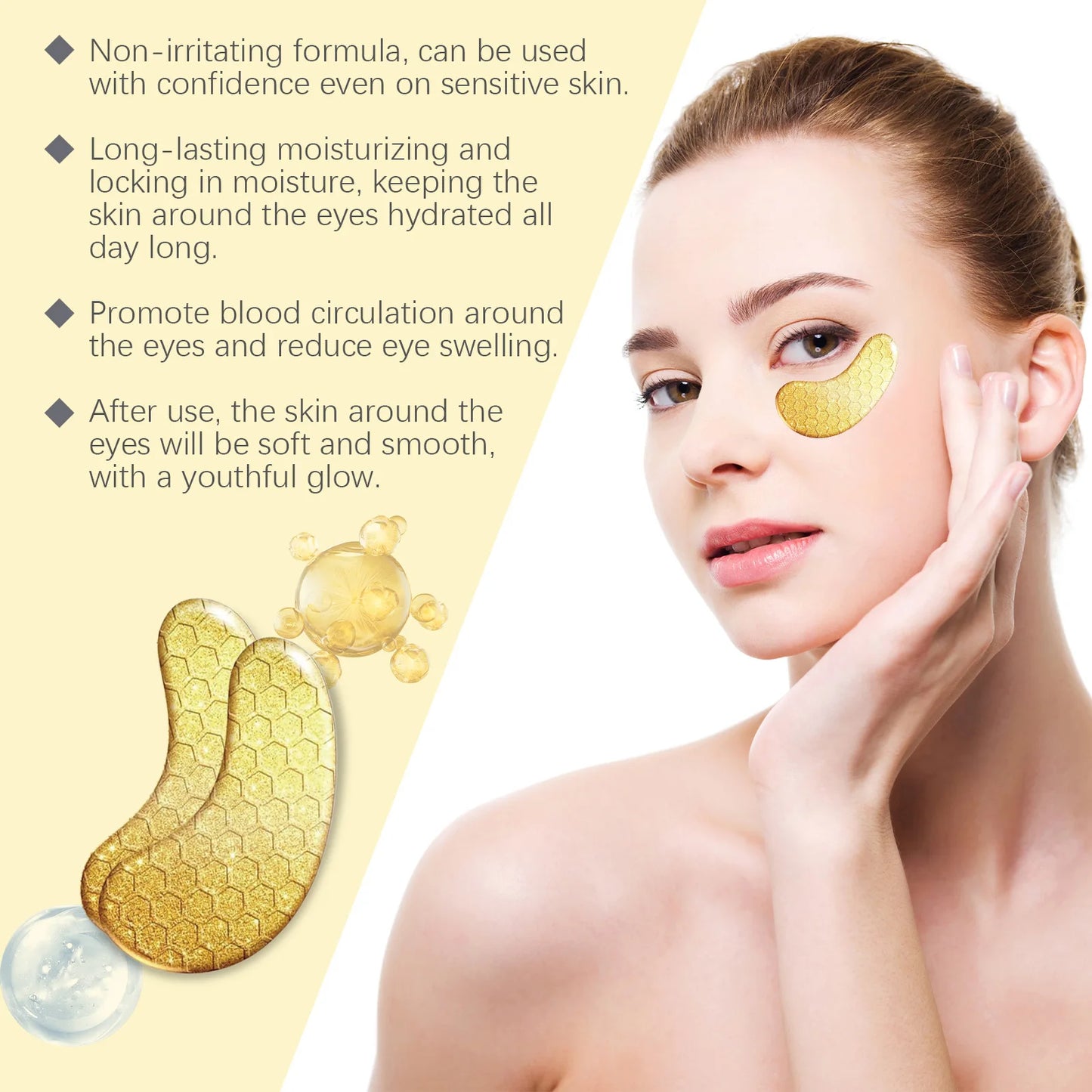 24K Gold Eye Patches - Anti-Aging Collagen Eye Mask (30 Pieces)