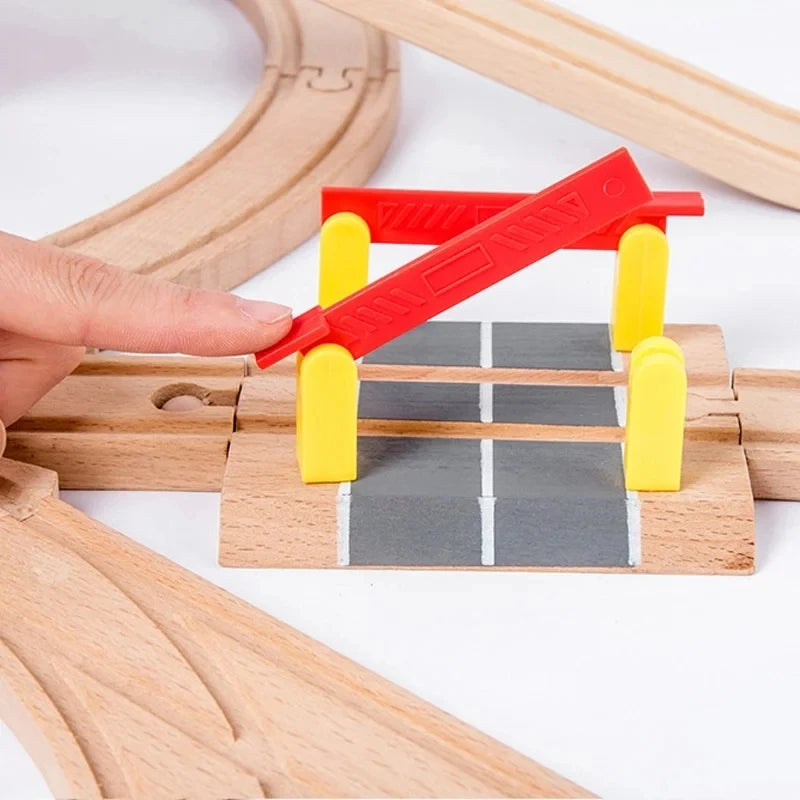 All kinds of Wooden Train Tracks Accessories Beech Wood Railway Tracks Wooden Bridge Tunnel fit for Wood Tracks Toys for Kids