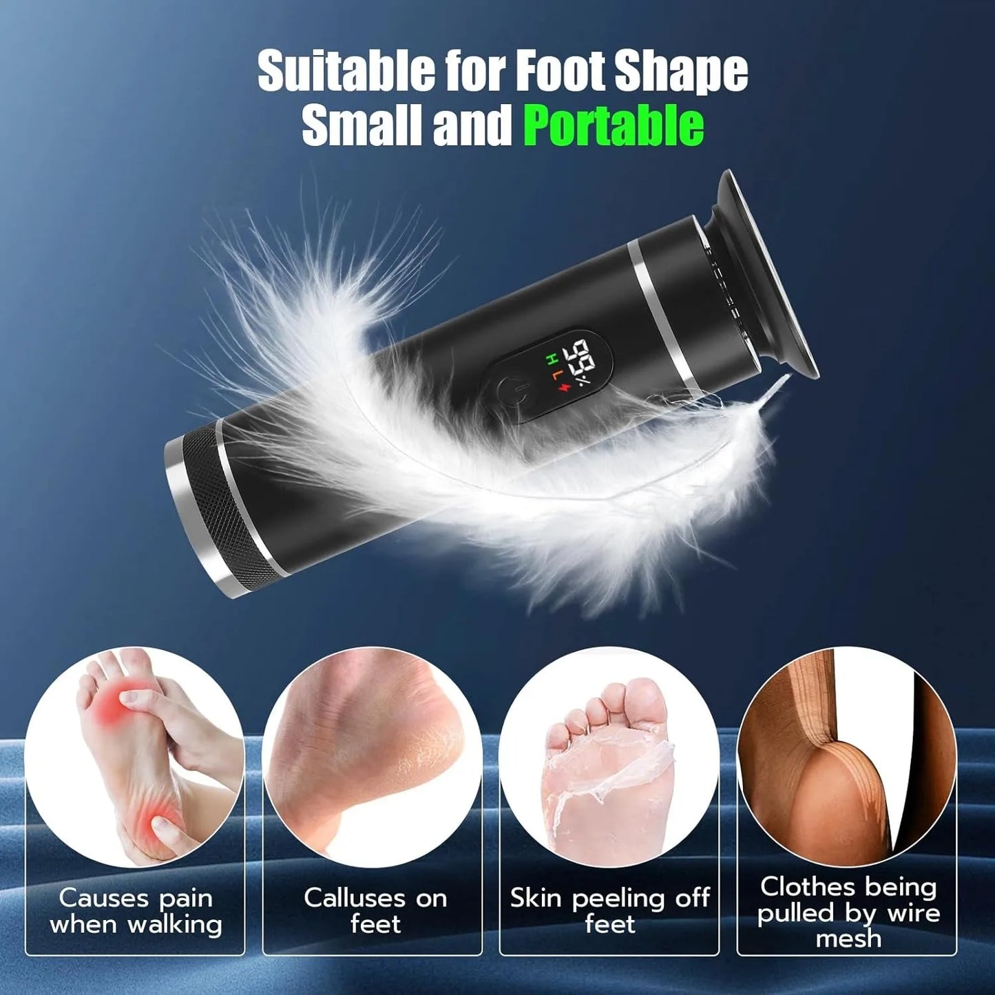 Aluminum Alloy Professional Electric Callus Remover With 60PCS Replacement Pads Electric Foot File, Foot Care Tools, Gift Box