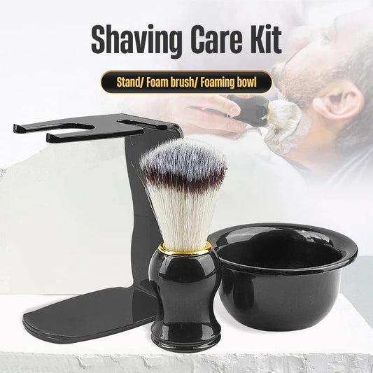 Professional Shaving Brush Set 1/2/3Pcs 3-in-1 Men Shaving Kit with Shaving Bowl & Shaving Stand Ideal Father's Day Gift