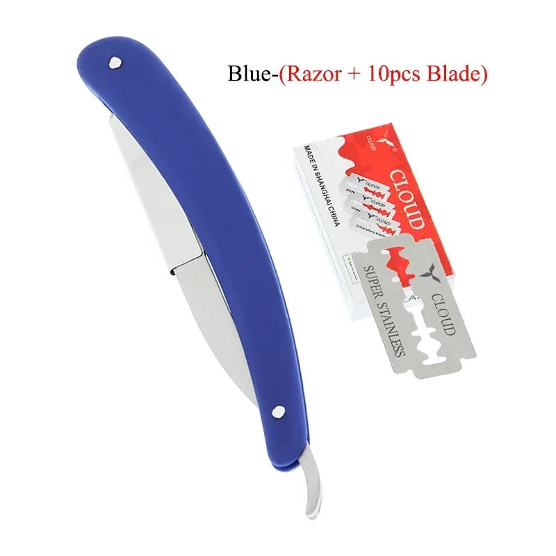 Professional Manual Shaver Straight Edge Stainless Steel Sharp Razors Men Razors Folding Shaving Beard Cut With Blade C0006A