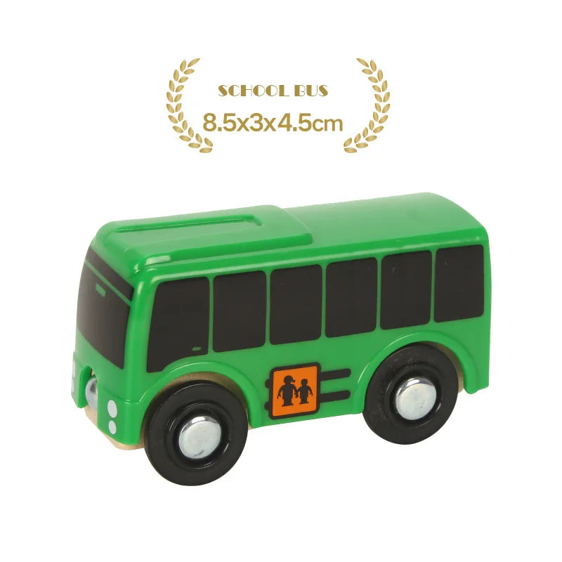 1PC Wooden Magnetic Train Wooden Railway Track Cars Truck Wood Track Accessories Fit for Biro Wooden Tracks Toys For Kids Gifts