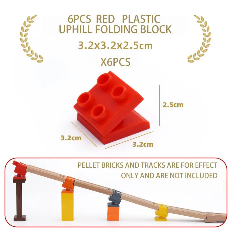 NEW Wooden Track Connector Set Building Block Connection Adapters Train Track Railway Rail Toy DIY For Kids Birthday Xmas Gifts