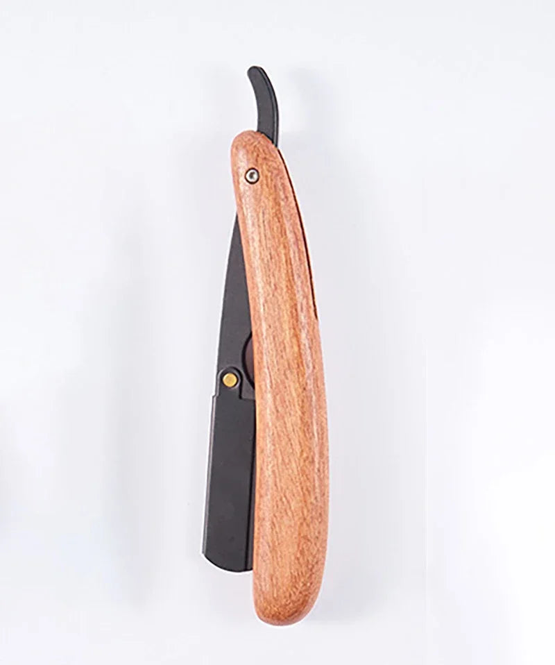 Men's Professional Barber Razor Pear Flower Wood Manual Folding Shaving Shave Stainless Steel Straight Razor Beard trimmer