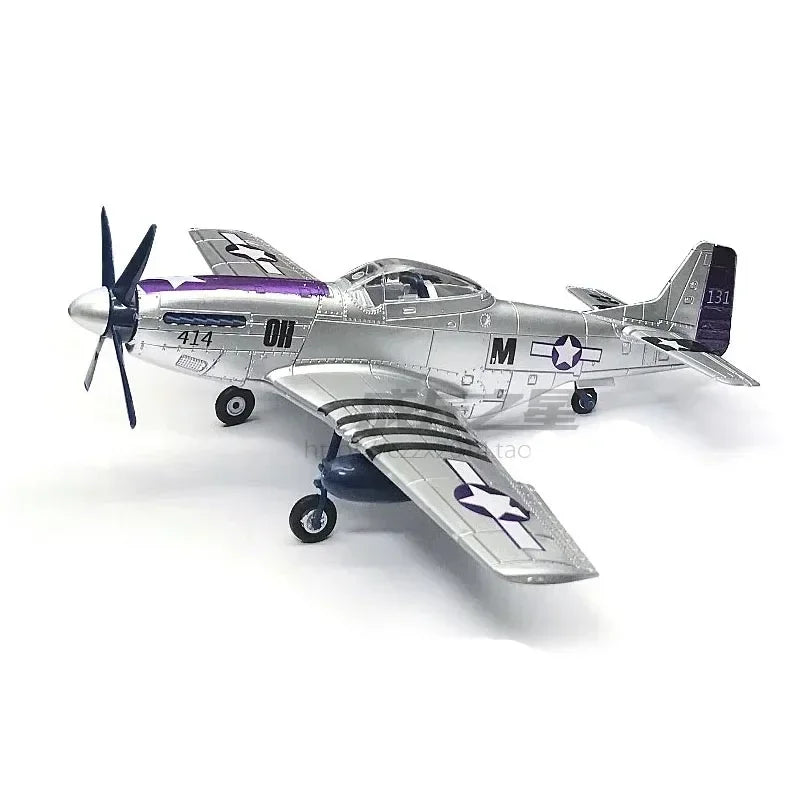 1/48 MUSTANG P-51D Fighter 4D Assemble Model American WWII P51 Airplane Glue-Free 6 Color Separation Quick Imposition Toy