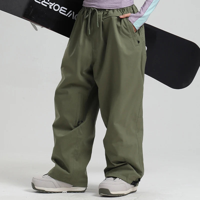 Outdoor Hiking Woman Snow Trousers Winter Mountain Sport Men Skiing Pants Loose Waterproof Female Snowboard Clothes Wear