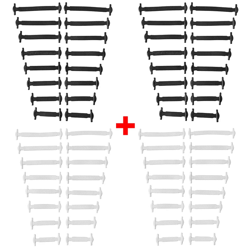 Premium Silicone No-Tie Shoelaces - 16-Piece Elastic Lazy Laces Set
