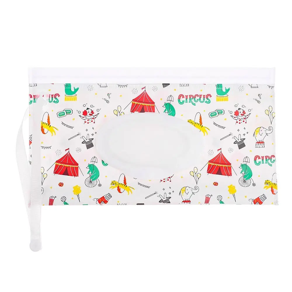 Hot Refillable EVA Wet Wipes Bag Cosmetic Pouch Tissue Box Wipes Holder Flip Cover Snap-Strap Carrying Case Stroller Accessories