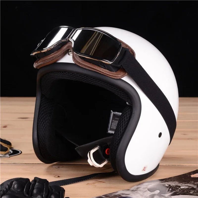 Premium Motorcycle Goggles - Windproof Retro Leather Folding Glasses