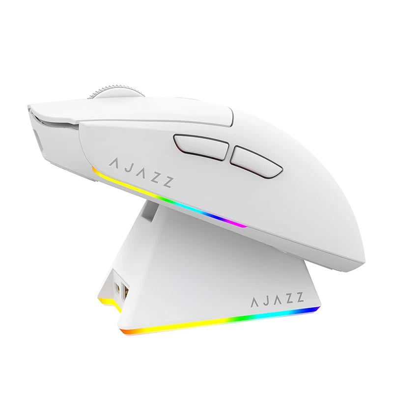 AJ139-V2-MC Tri-mode Wired/2.4GHz /BT Wireless Gaming Mouse with Magnetic Charging Base PAW3311 Gaming Chipset 12000DPI Max