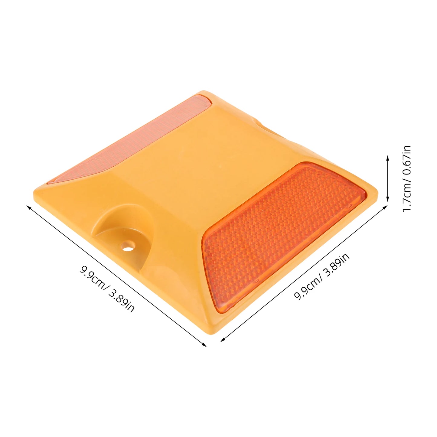10 Pcs Traffic Facilities Laid Highway Markers Cast Aluminum Reflective Safety Polycarbonate Plastic Guardrail Reflectors