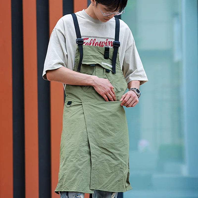 Fashion Work Apron Breathable Waterproof Multifunctional Pocket Apron Men's and Women's Workwear For a Variety of Occasions