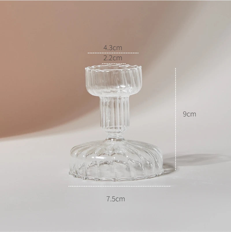Modern Glass Candleholder Nordic Home Decor Clear Glass Candle Holder Candlelight Home Decoration Ornaments Candel Holder