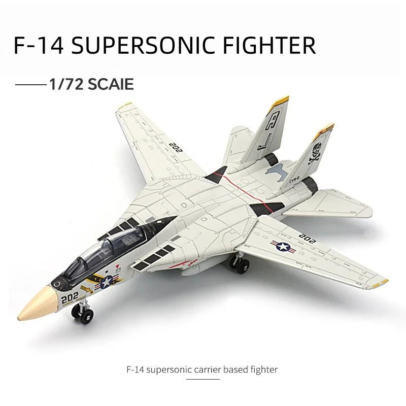 1:72 F-14 Tomcat Multi-Role Fighter Model Creative Military Series Building Blocks Decor Assembled Toys For Boys Christmas Gifts