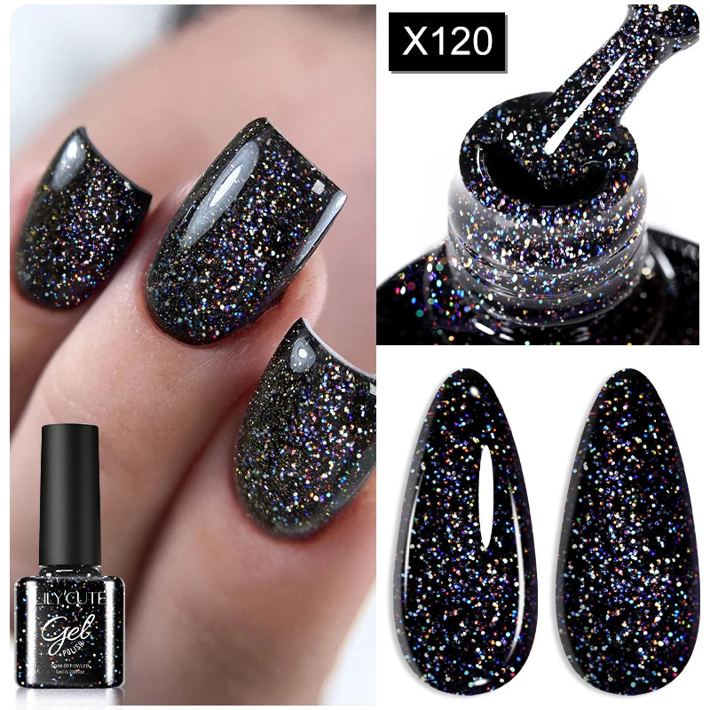 LILYCUTE Reflective Glitter Gel Nail Polish - 5ml Sparkling Liner