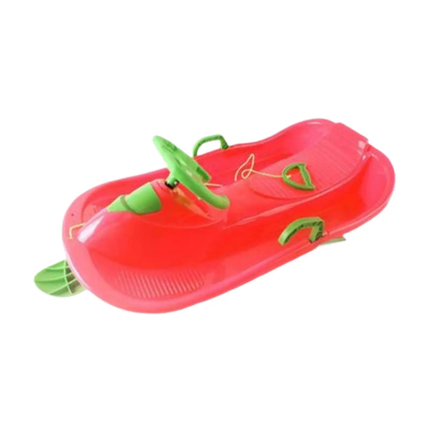Steerable Snow Sled with Steering Wheel Brake Grass Sled Multipurpose Downhill Sled Lightweight Snow Sledge for Boys Children