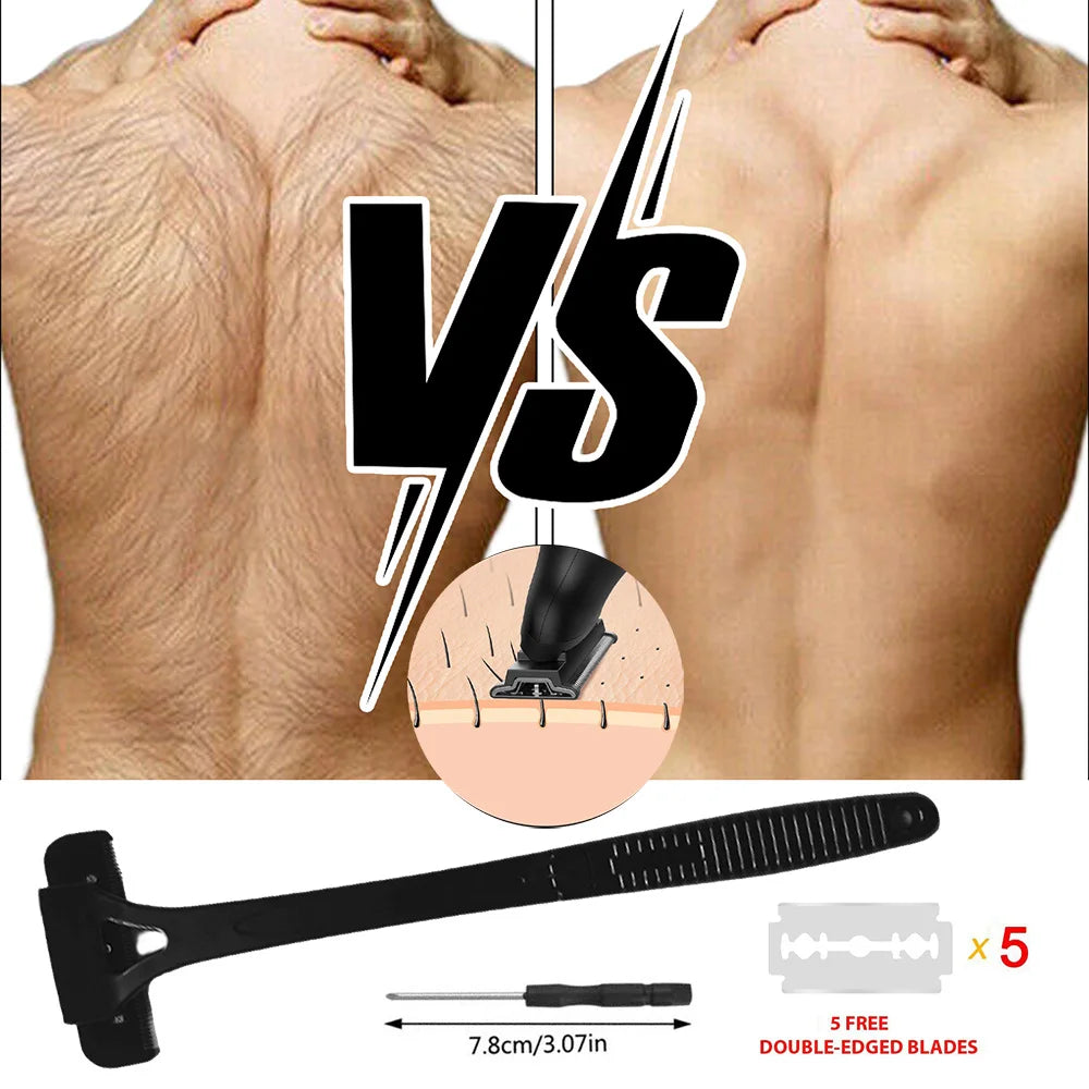 Men's Back Shaver - Long Handle Foldable Body Hair Trimmer