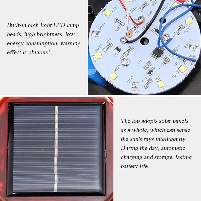 Solar LED Magnetic Warning Light Car Truck Vehicle Strobe Beacon Flashlight Emergency Signal Night Sensor Flashing