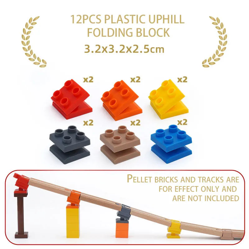 NEW Wooden Track Connector Set Building Block Connection Adapters Train Track Railway Rail Toy DIY For Kids Birthday Xmas Gifts