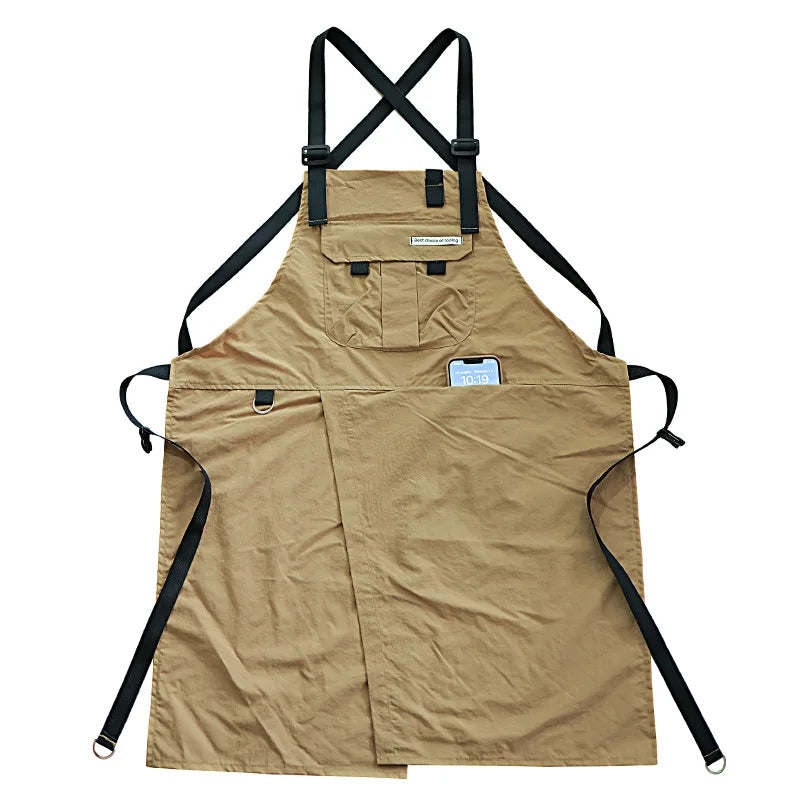 Fashion Work Apron Breathable Waterproof Multifunctional Pocket Apron Men's and Women's Workwear For a Variety of Occasions