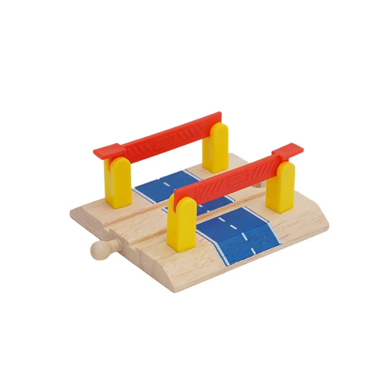 Wooden Train Track Accessories Roadblocks Station Scene Educational Toy For Kids Compatible with Thomas Wooden Railway System