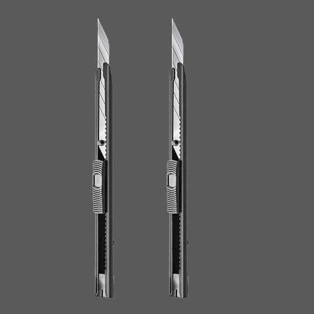 Deli Retractable Box Cutter 9mm 30 Degree Blade Utility Knife Carbon Steel Self-Locking Design Cutting Tools Wallpaper Carton