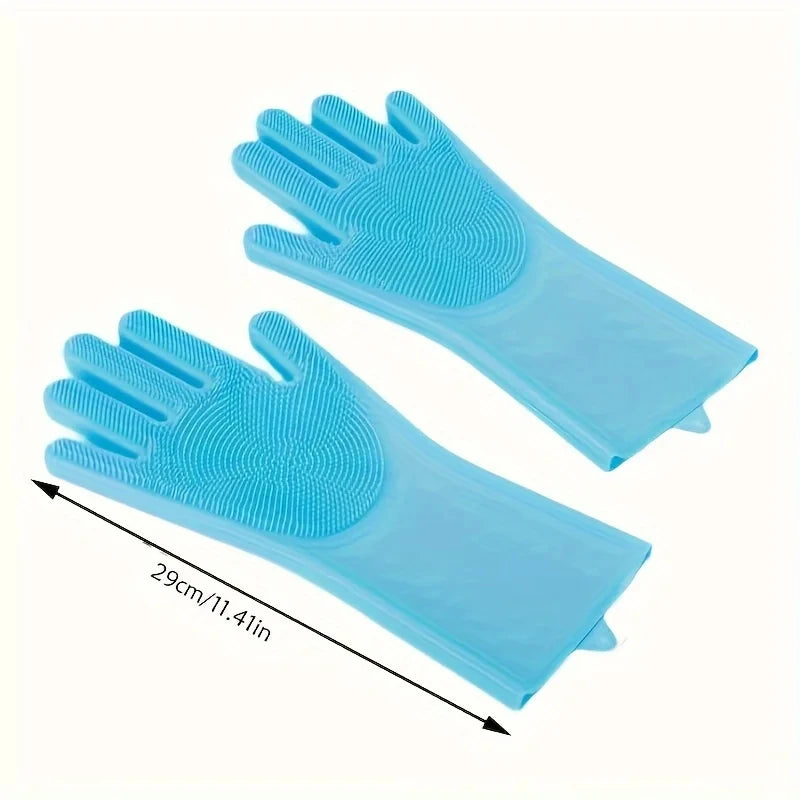 Premium Pet Grooming Gloves - Silicone Bath & Hair Removal Scrubber
