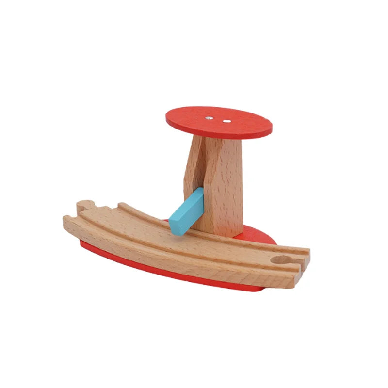 Wooden Train Track Accessories Roadblocks Station Scene Educational Toy For Kids Compatible with Thomas Wooden Railway System