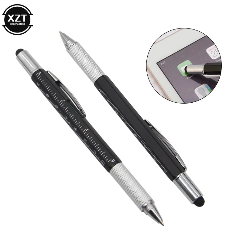 7 in1 Multifunction Screwdriver Ballpoint Pen with Modern Handheld Tool Measure Technical Ruler Touch Screen Stylus Spirit Level