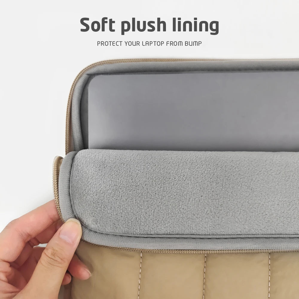Khaki Laptop Case11 13 14 16inch For Macbook Air M2 Pro M3 14 M1 Cover HP Xiaomi Dell Lenovo Waterproof Laptop Sleeve Zipper Bag