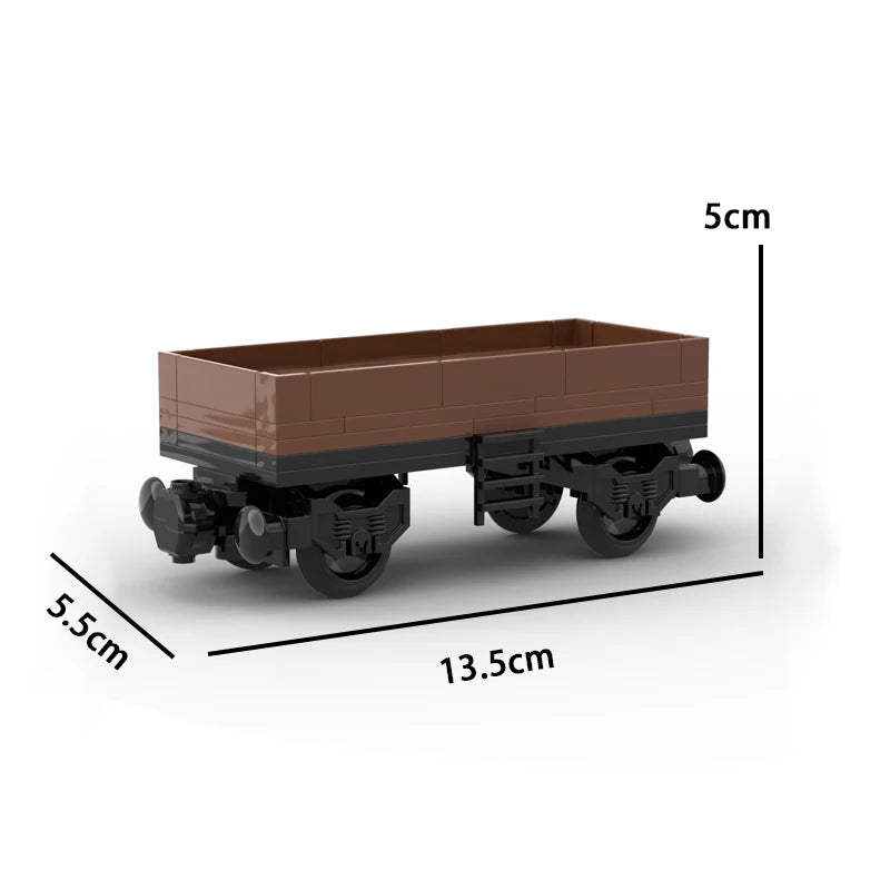 MOC Building Blocks City Freight Train Model Transport Carriage Children DIY Assembly Brick Toys Birthday Gift